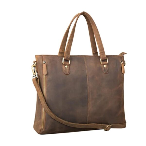 Vintage Brown Leather Handbag - Image 6