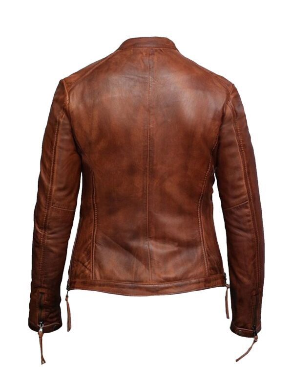 Ayla Biker Leather Jacket - Image 4