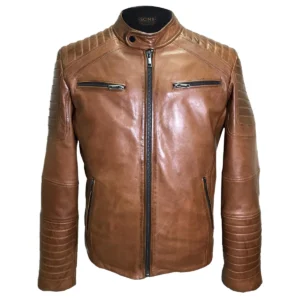 Zach Padded Biker Leather Jacket