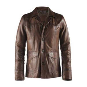 Men Agent 47 Sheepskin Leather Blazer