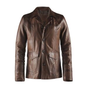 Men Agent 47 Sheepskin Leather Blazer