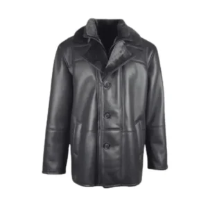 Alex Black Shearling Fur Driving Coat