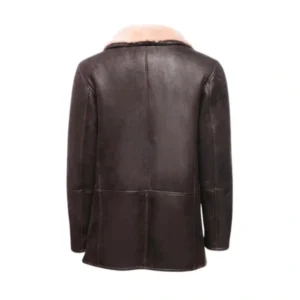 Alex Men’s Leather Brown Shearling Designer Coat