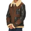 Men’s  Astell Shearling-Lined Leather Jacket - Image 2