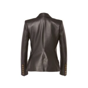 Exotic Double Breasted Button Leather Blazer