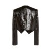Women Exotic Cropped Vegan Leather Top - Image 4