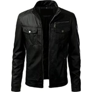 Men’s Black Sleek Leather Jacket
