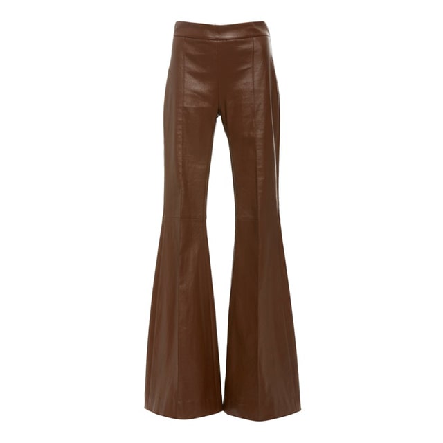 Bootcut Flared Fashion Pintuck Leather Pants