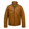Classic Sheepskin Mens Leather Trucker Jacket - Image 4
