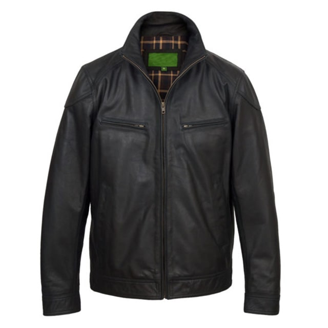 Classic Sheepskin Mens Leather Trucker Jacket