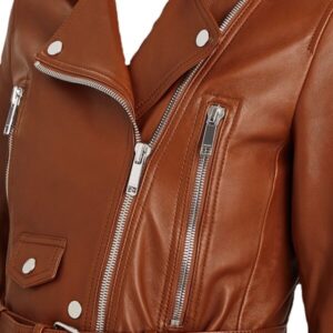 Women Cropped Designer Biker Leather Jacket