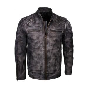 Men David Biker Sheepskin Leather Jacket