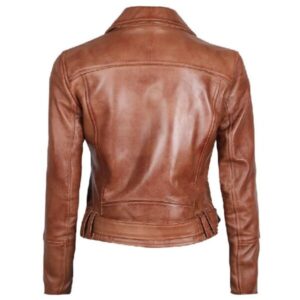 Elisa Women’s Light Brown Leather Jacket