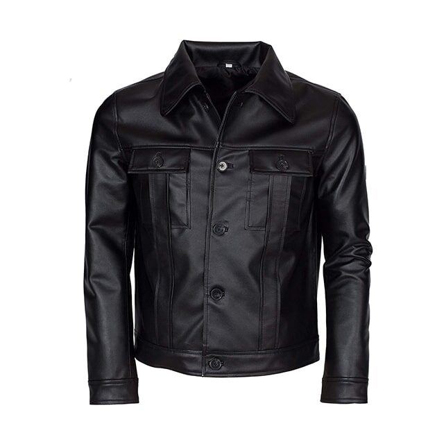 Elvis Presley Mens Black Genuine Leather Jacket