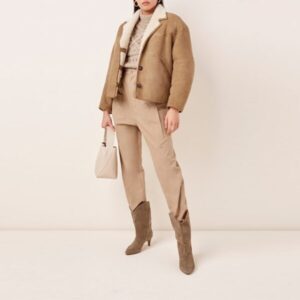 Women Étoile Leather Suede with Shearling Coat