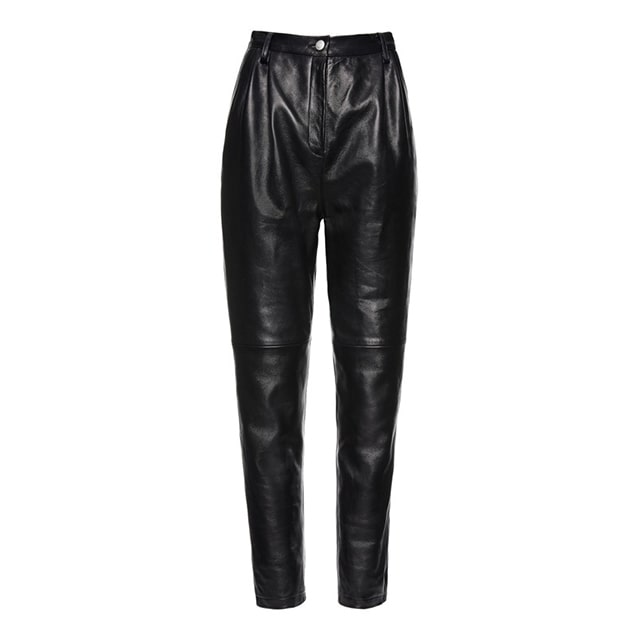 High Rise Wembley Pleated Leather Pants