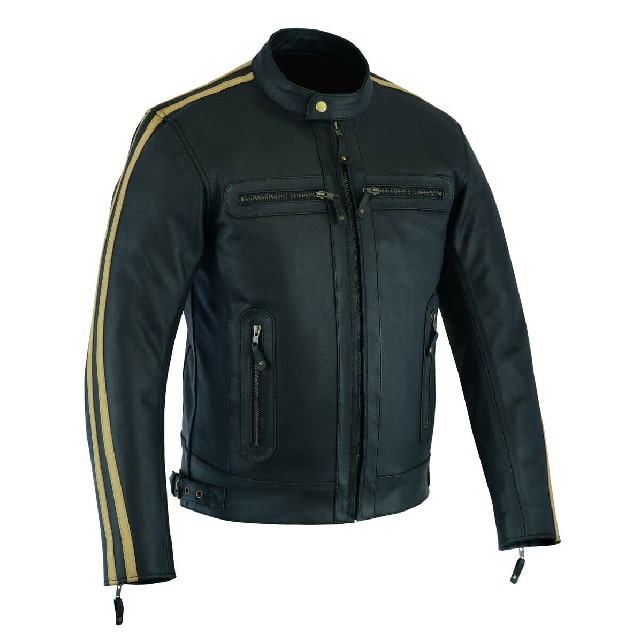 Men Top-Grain Leather Motorcycle Cowhide Jacket