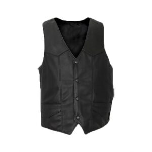 Men’s Black Leather Vest