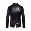 Mens Lapel Collar Leather Jacket - Image 2