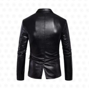 Mens Lapel Collar Leather Jacket