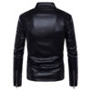 Mens Casual Slim Fit Lambskin Leather Biker Jacket - Image 4