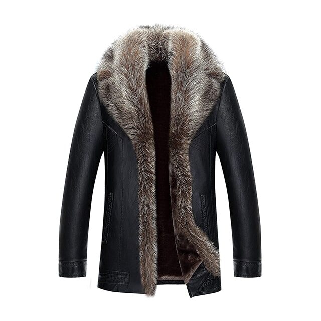 Mens Winter Warm Fur Coat