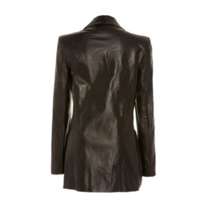 Women  Double Breasted Sheepskin Leather Blazer