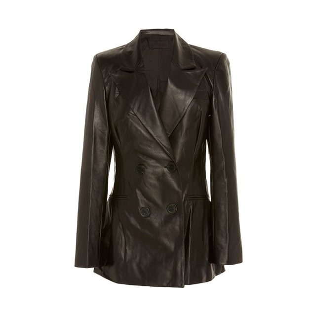 Women’s  Double Breasted Sheepskin Leather Blazer