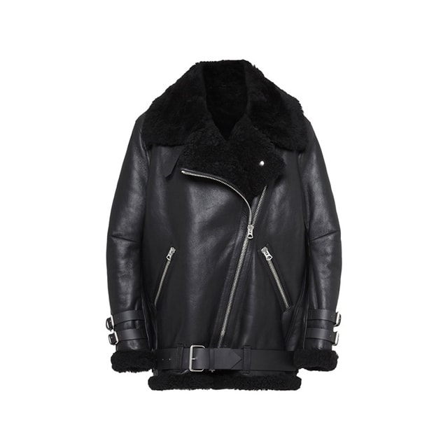 Women’s Leather Velocite Oversized Shearling Jacket