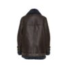 Women Leather Velocite Oversized Shearling Jacket - Image 7