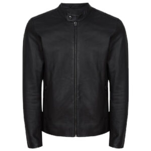 Men Black Keith Leather Café Racer Jacket