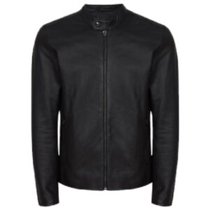 Men Black Keith Leather Café Racer Jacket