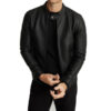 Men Black Keith Leather Café Racer Jacket - Image 5