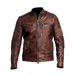 Stylish Cafe Racer Mash Mens Leather Jacket
