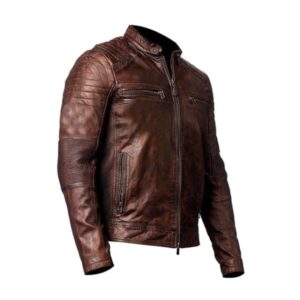 Stylish Cafe Racer Mash Mens Leather Jacket