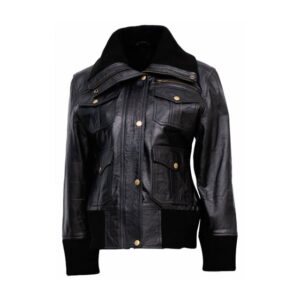 Women’s Black Bomber Multi Pockets Jacket