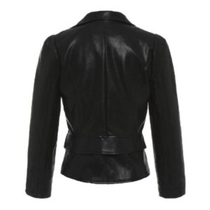 Women’s Black YKK Zipper Slim Fit Leather Jacket