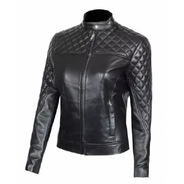 Womens Quilted Leather Jacket