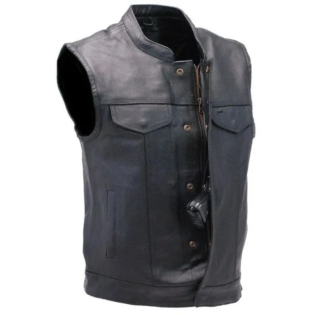 Black Leather Vest for Men