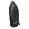 Black Traditional Real Leather Winter Coat men - Image 3