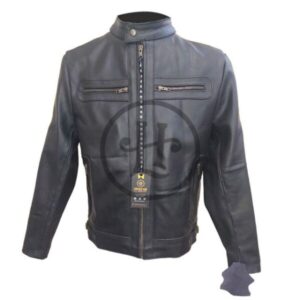 Men Top-Grain Leather Motorcycle Cowhide Jacket