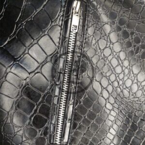 Crocodile Embosses Biker Style Faux Leather Jacket