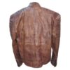 Designer Mens Belted Neck Motorcycle Leather Jacket - Image 9