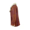 Double Breasted B3 Bomber Distressed Shearling Coat - Image 5