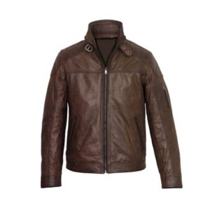 Double Shaded Waxed Mens Leather Jacket