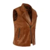 Men’s Distressed Leather Vest - Image 3