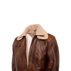 Men’s Vintage Leather Sherpa Lining Coat