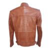 Designer Mens Belted Neck Motorcycle Leather Jacket - Image 8