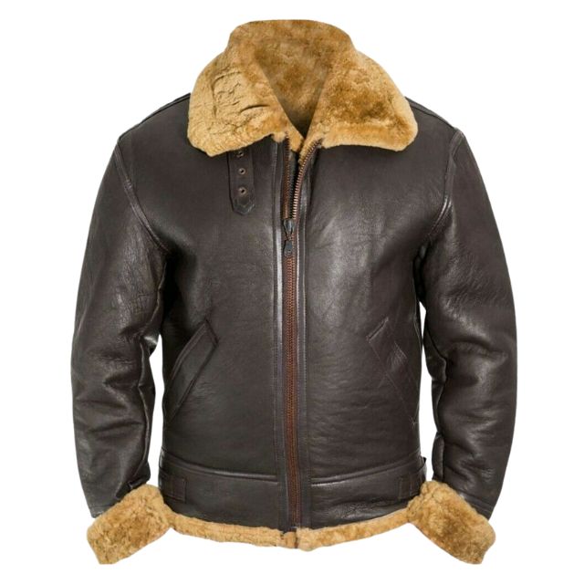 Brown Shearling Sheepskin Leather Jacket