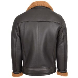 BUNERI Brown Ginger Aviator Sheepskin Pilot Jacket